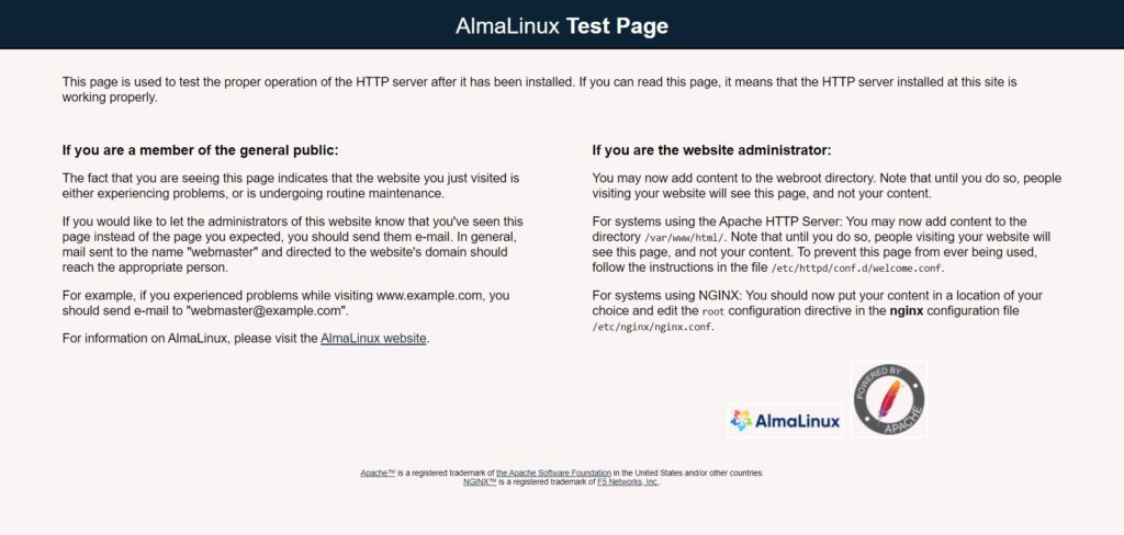 AlmaLinux 9 Test Page