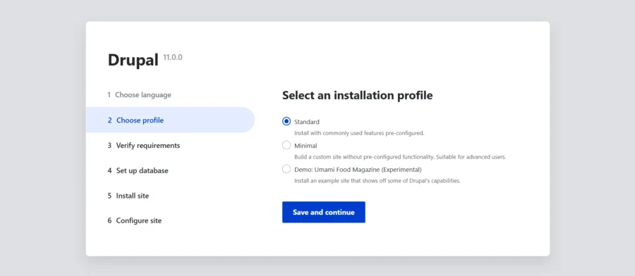 Drupal Choose profile