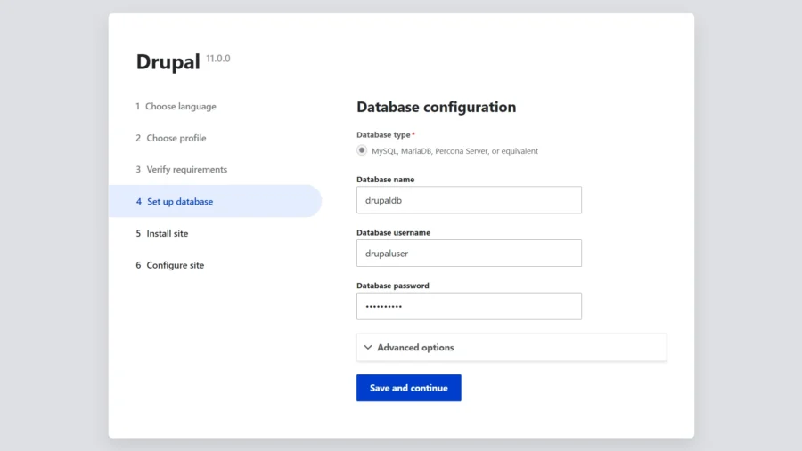 Set up database